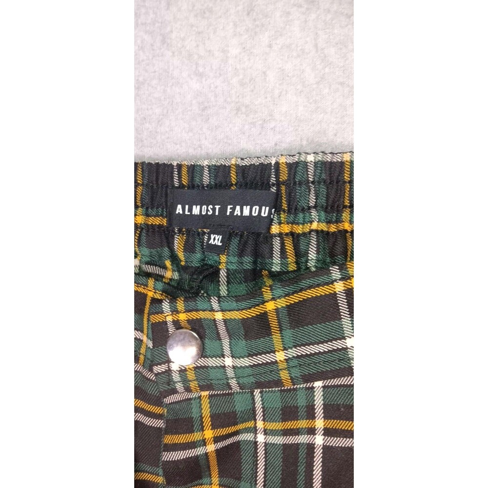 NWT! Almost Famous Plaid Jogger Pants Womens XXL Eclipse Green Skater Streetwear - Picture 2 of 15
